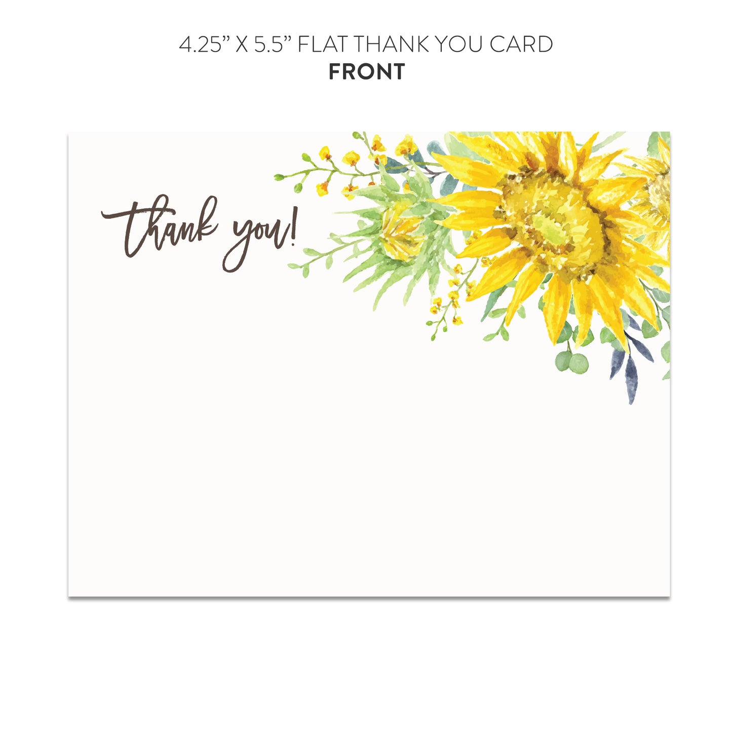 Sunflower Thank You Cards (Flat)