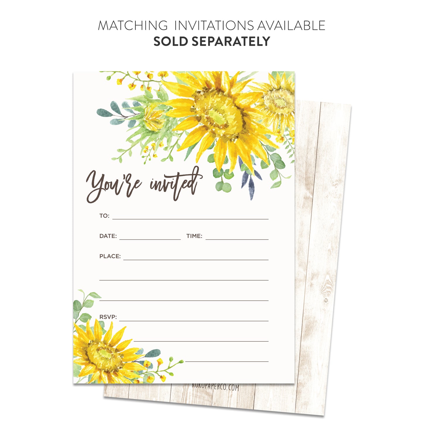 Sunflower Thank You Cards (Flat)