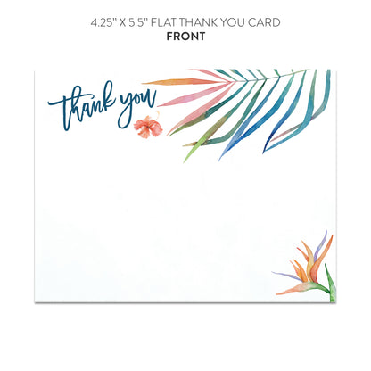 Tropical Paradise Thank You Cards (Flat)