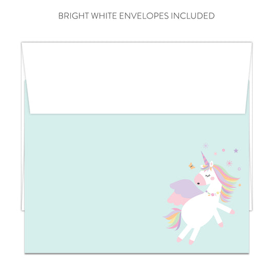 Unicorn Blank Note Cards (Flat)