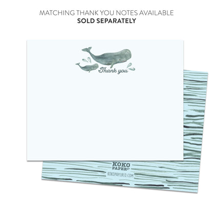 Whale Baby Shower Invitations